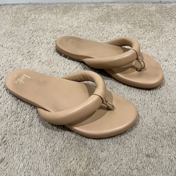 BEEK Ruby Thong Thong Sandals Tan Size 10 Comfort Boho Puffy Beach Pool Resort - Picture 5 of 7